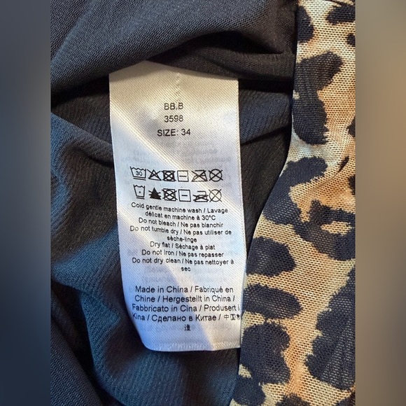 NWT Ganni Ruched Leopard Print Mini Dress - Size 2 - Picture 6 of 8